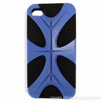 Silicone case for Apple's iPhone 4G, with Two Pieces Mixture Design Combination and Rubber Coating